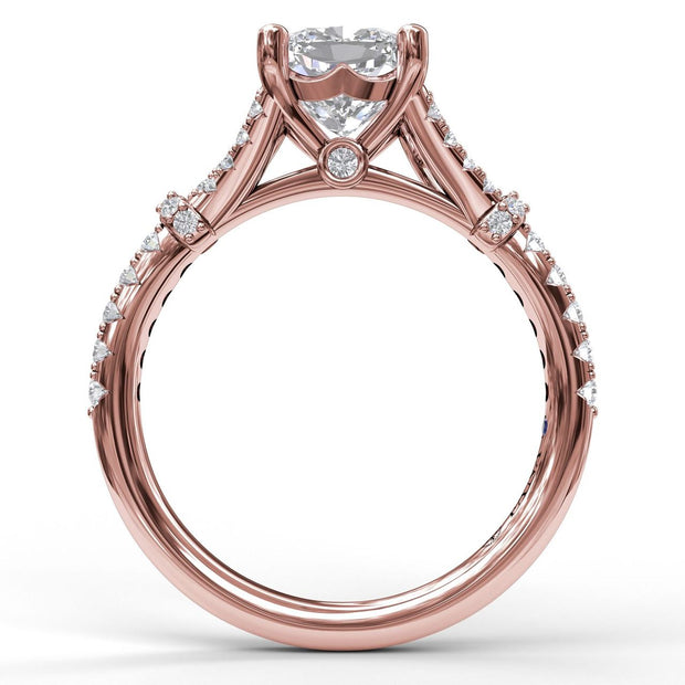 Distinctive Diamond Engagement Ring with a Subtle Split Band