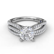 Enchanting Wave Band Engagement Ring