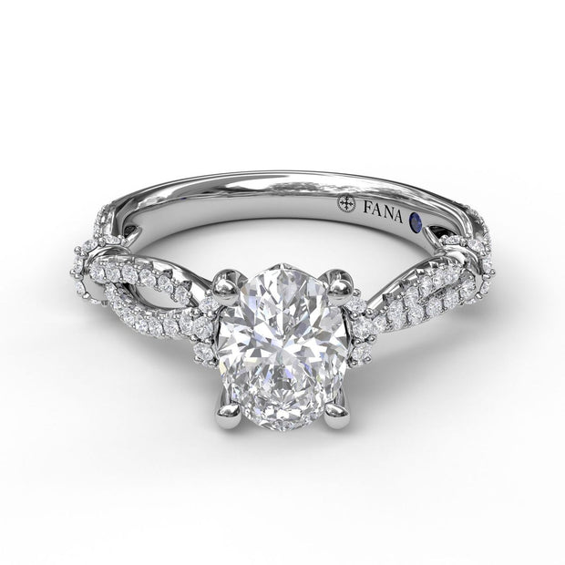 Interwoven Engagement Ring with Delicate Diamond Accents