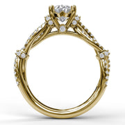 Interwoven Engagement Ring with Delicate Diamond Accents