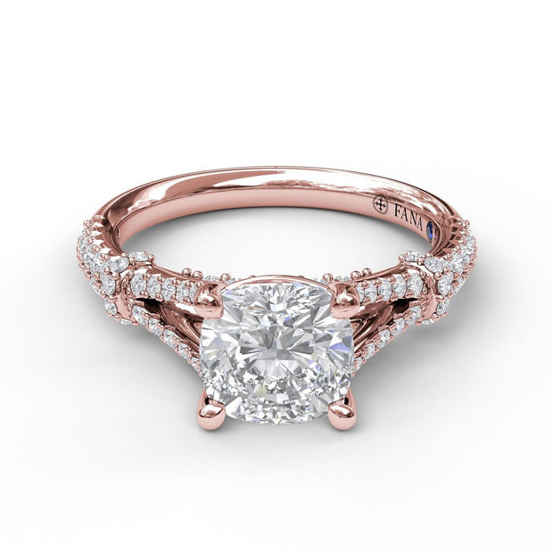 Classic Diamond Engagement Ring with Beautiful Side Detail