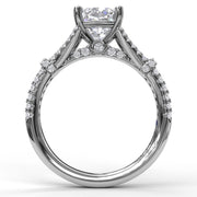 Classic Diamond Engagement Ring with Beautiful Side Detail