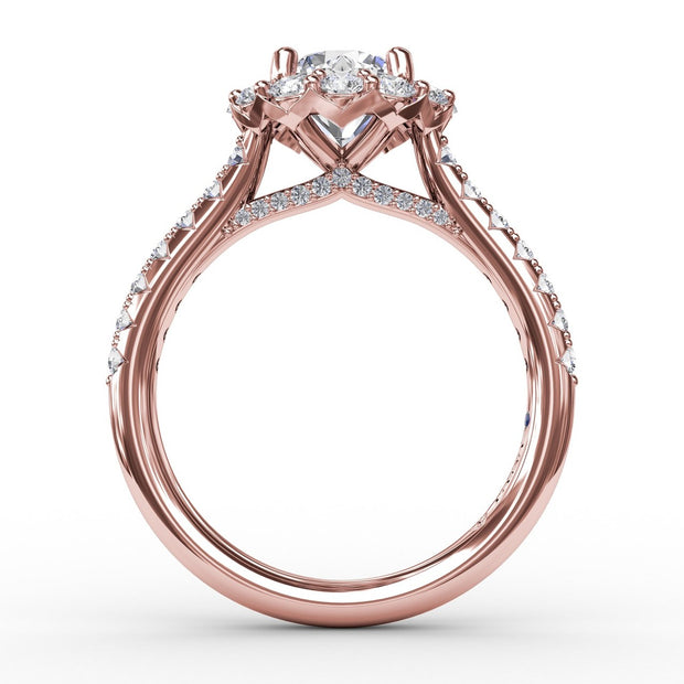 Classic Round Halo Engagement Ring
