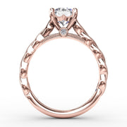 Classic Diamond Solitaire Engagement Ring With Diamond Twist Band