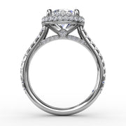 Contemporary Round Diamond Triple Halo Engagement Ring
