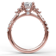 Modern Three Stone Engagement Ring