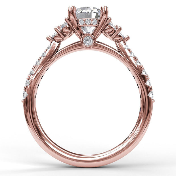 Modern Three Stone Engagement Ring