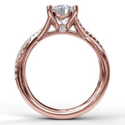 Alternating Diamond Twist Engagement Ring