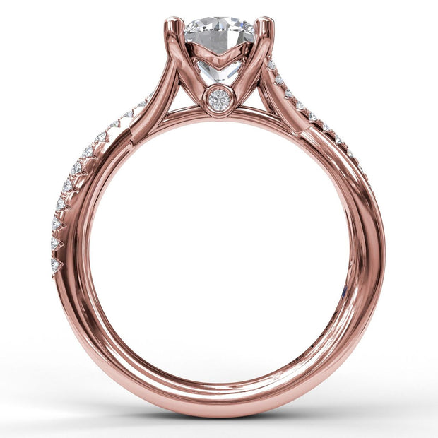 Alternating Diamond Twist Engagement Ring