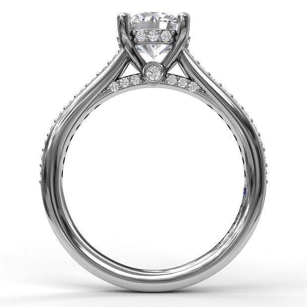Single Row Detailed Engagement Ring