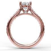 Classic Single Row Diamond Engagement Ring