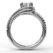 Swirl Halo With Split Band Engagement Ring