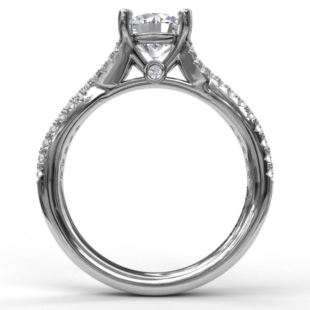 Delicate Late Twist Diamond Engagement Ring
