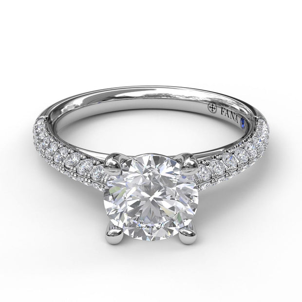 Double Row Diamond Engagement Ring