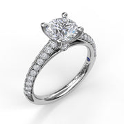 Double Row Diamond Engagement Ring