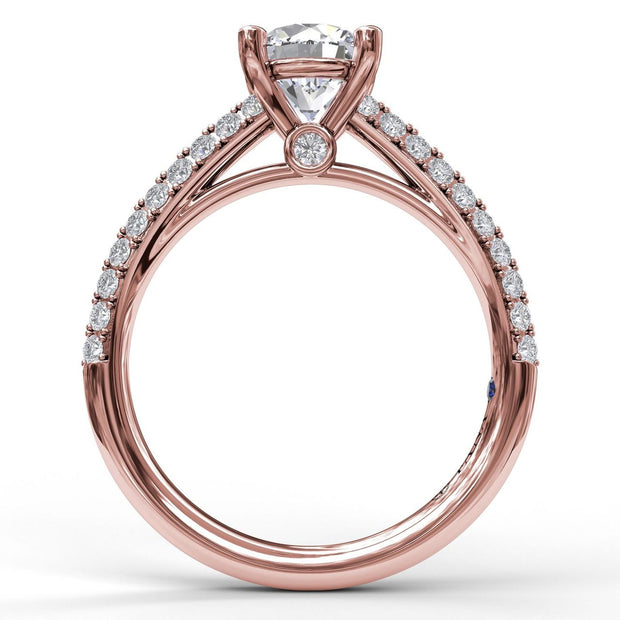 Double Row Diamond Engagement Ring
