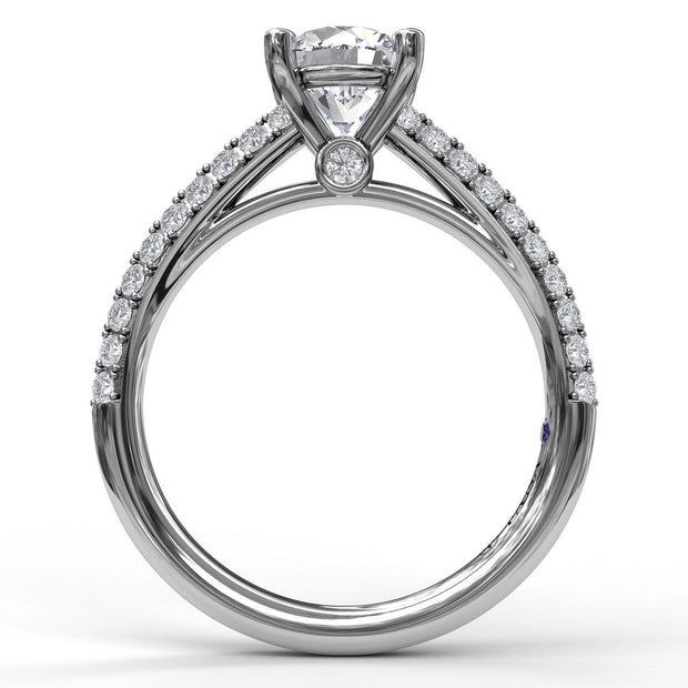 Double Row Diamond Engagement Ring