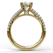 Double Row Diamond Engagement Ring