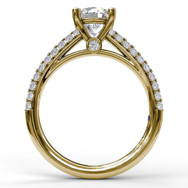 Double Row Diamond Engagement Ring