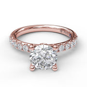 Classic Pave Round Cut Engagement Ring