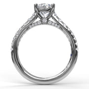 Delicate Classic Engagement Ring with Delicate Side Detail