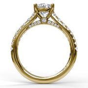 Delicate Classic Engagement Ring with Delicate Side Detail