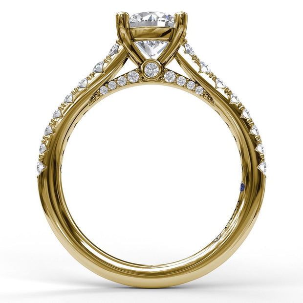 Delicate Classic Engagement Ring with Delicate Side Detail