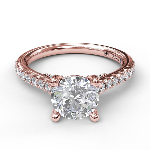 Classic Diamond Engagement Ring with Beautiful Side Detail