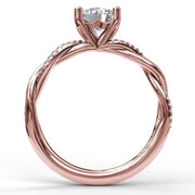 Gold And Diamond Twist Engagement Ring