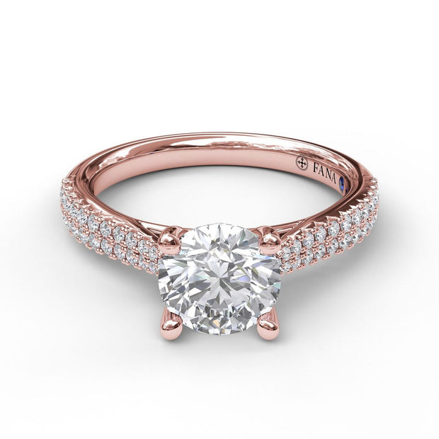 Solitaire With Double Row Pave