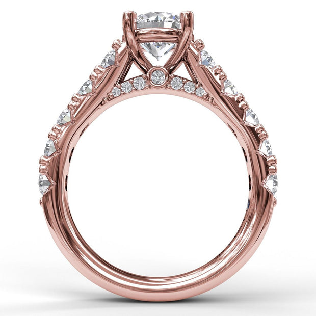 Wide Band With Bold Pave Engagement Ring
