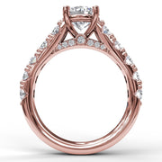 Wide Band With Bold Pave Engagement Ring