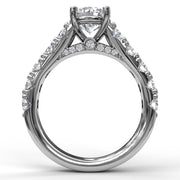 Wide Band With Bold Pave Engagement Ring