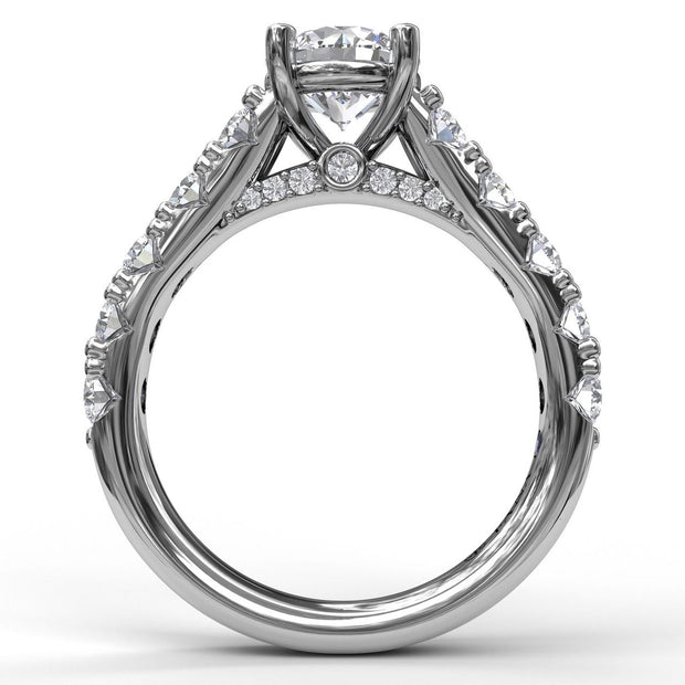 Wide Band With Bold Pave Engagement Ring