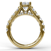 Wide Band With Bold Pave Engagement Ring