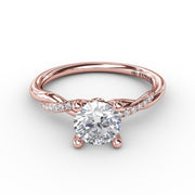 Classic Round Diamond Solitaire Engagement Ring With Twisted Shank