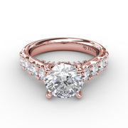 Classic Round Chunky Diamond Solitaire Engagement Ring