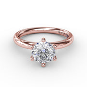 Classic Six-Prong Round Diamond Solitaire Engagement Ring