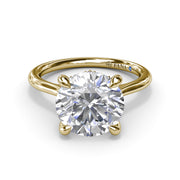 Classic Hidden Halo Diamond Engagement Ring