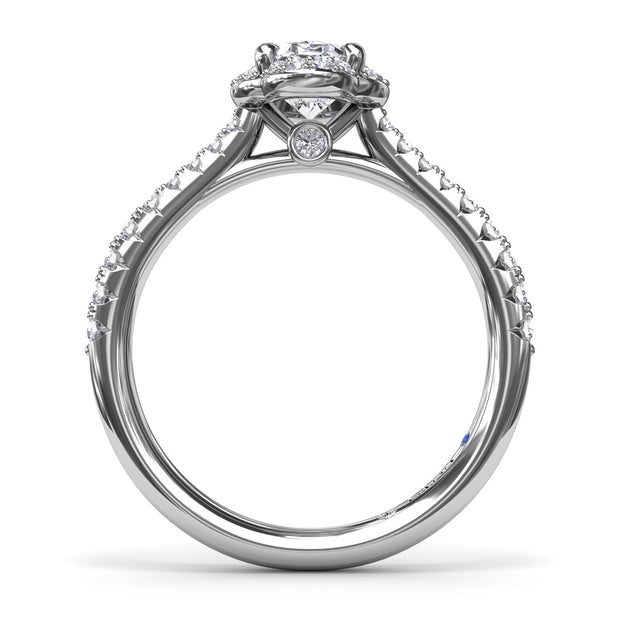 Blossoming Oval Diamond Engagement Ring