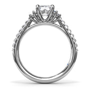 Emerald Cut Side Stone Engagement Ring