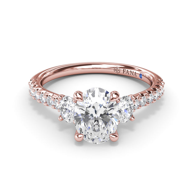 Dynamic Trio Diamond Engagement Ring