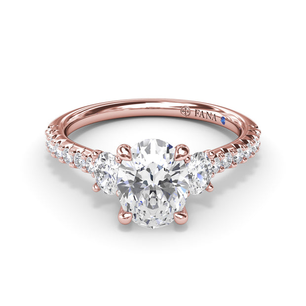 Dynamic Trio Diamond Engagement Ring