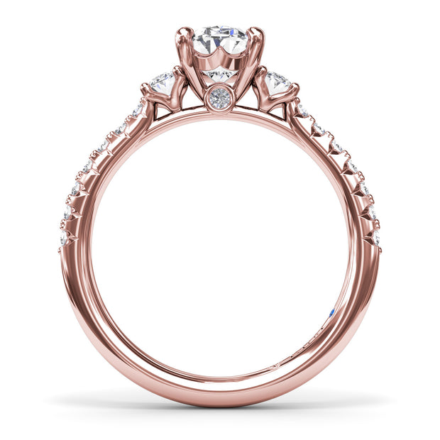 Dynamic Trio Diamond Engagement Ring