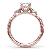 Emerald Cut and Tapered Baguette Engagement Ring