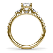 Emerald Cut and Tapered Baguette Engagement Ring
