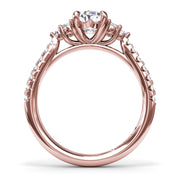 Clustered Diamond Engagement Ring