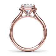 Octagon Halo Diamond Engagement Ring