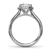 Octagon Halo Diamond Engagement Ring