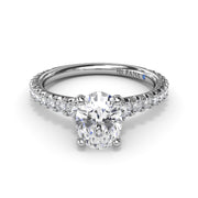 Sophisticated Side Cluster Diamond Band Engagement Ring